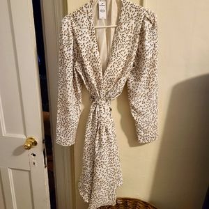 Express leopard print wrap dress